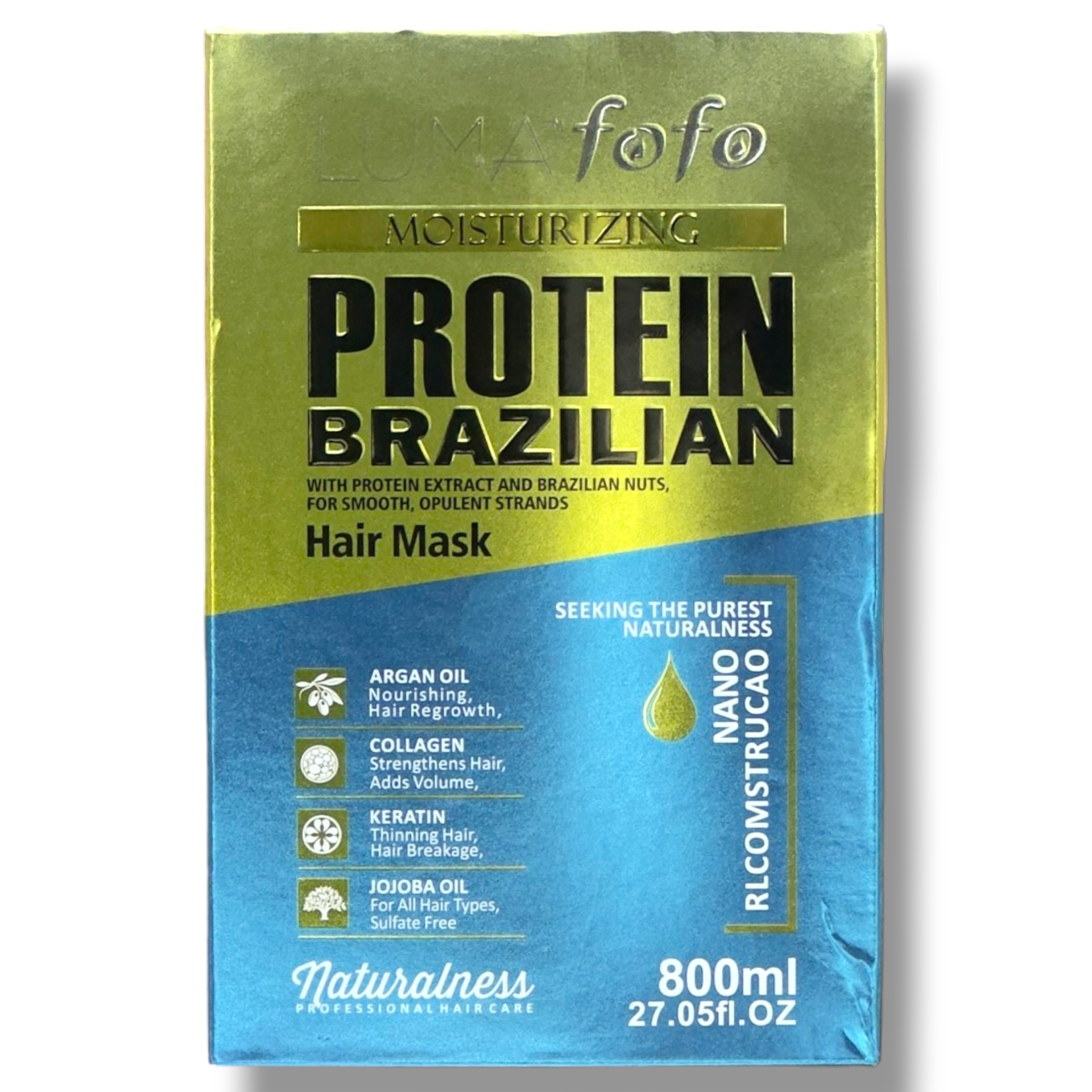ماسک مو پروتئین برزیلی اورجینال Luma Fofo ا Hair Mask Protein Brazilian Luma Fofo 800 ml