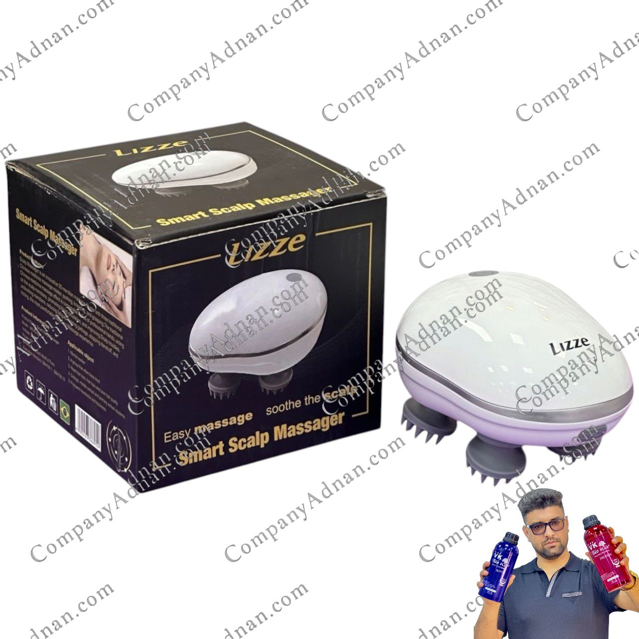 Lizze LZ-SCALP-LED635 smart scalp massager with LED635 light – Company Adnan Qeshm دستگاه ماساژور و اسکالپ سر لیز LIZZE مدل LZ-SCALP-LED635 هوشمند نور LED635 – کمپانی عدنان قشم