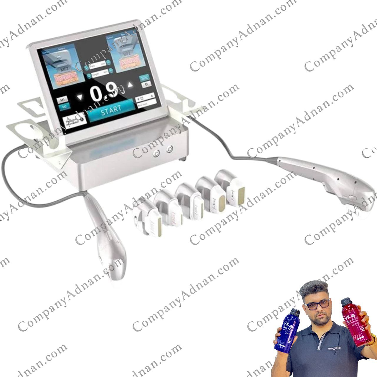 دستگاه هایفو 7 بعدی پلاس دو هندپیس صورت و بدن کمپانی عدنان قشم | 7D HIFU device plus two handpieces by Company Adnan Qeshm