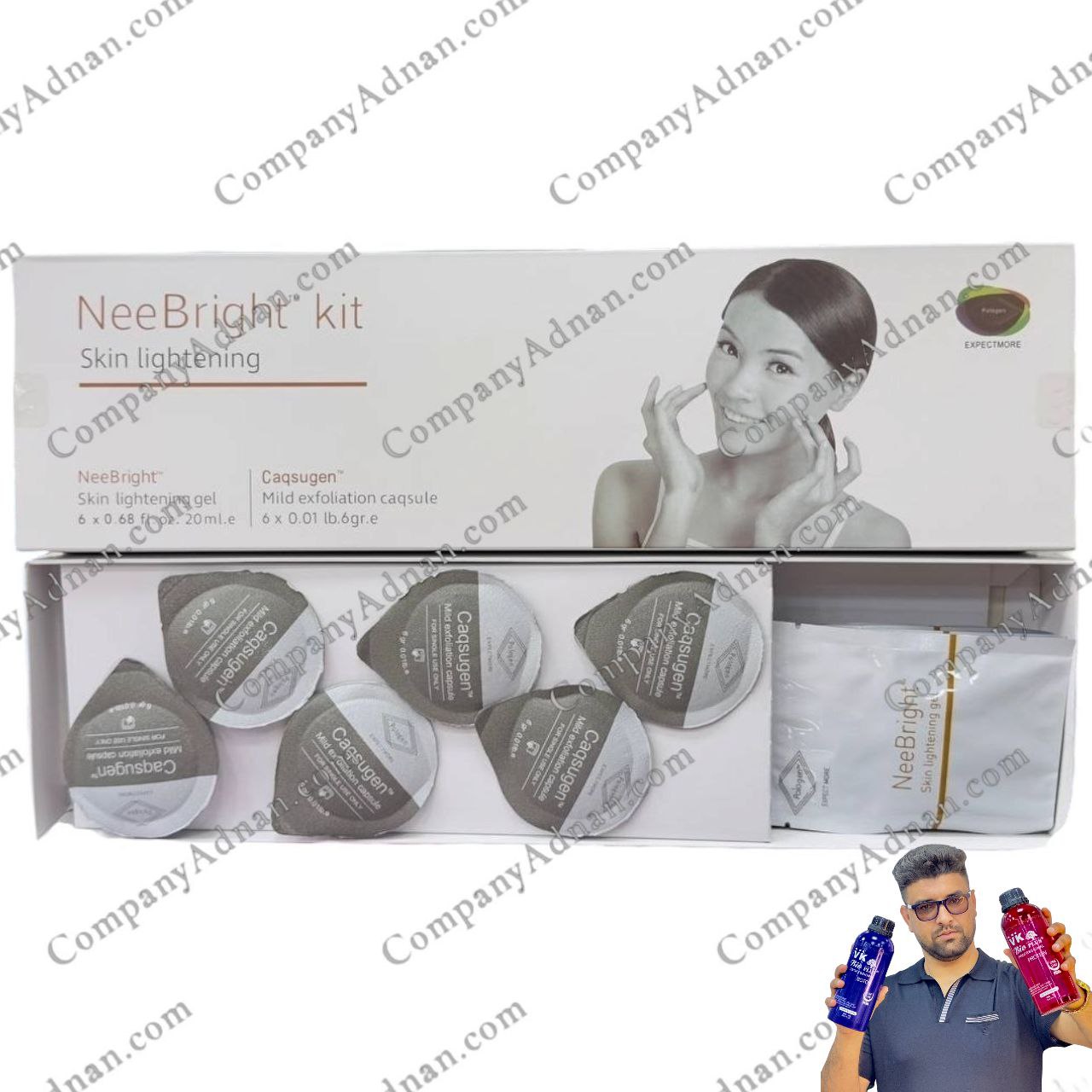 کیت پلاژن روشن‌کننده نئو برایت نسل جدید برای درخشان‌سازی و احیای پوست از کمپانی عدنان | New Generation Plugen Neo Bright Rejuvenating and Brightening Facial Kit by Company Adnan