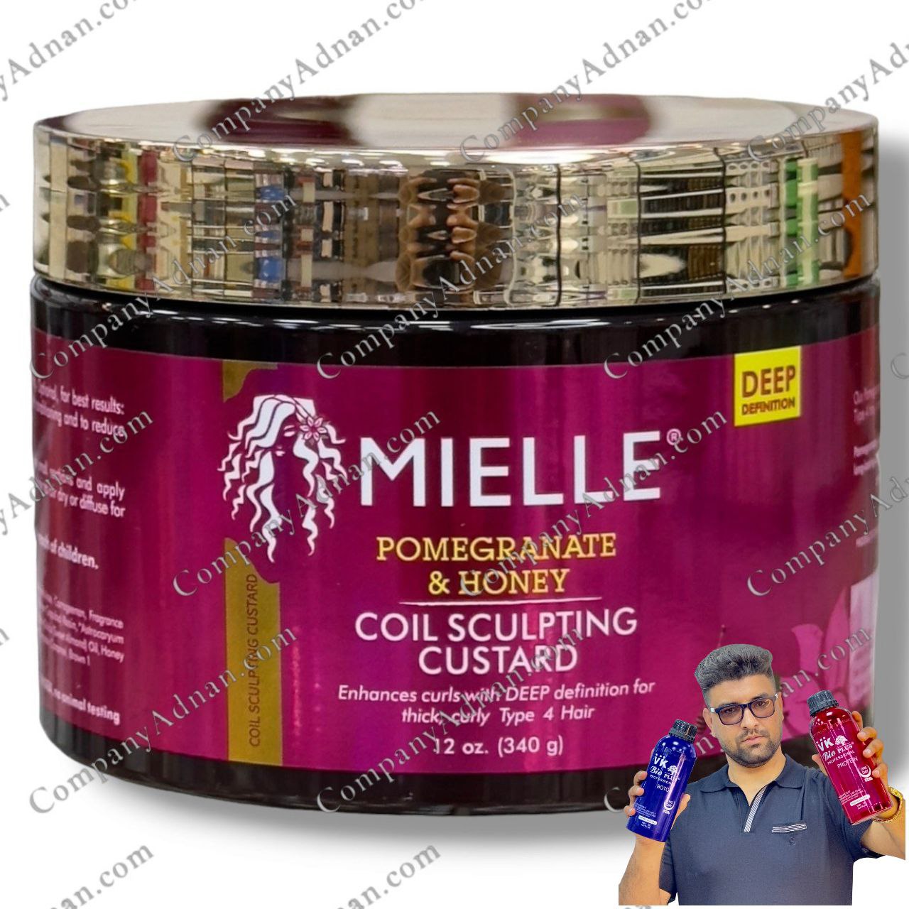 کاستارد مجسمه سازی انار و کویل عسلی Mielle Organics 340 گرم
