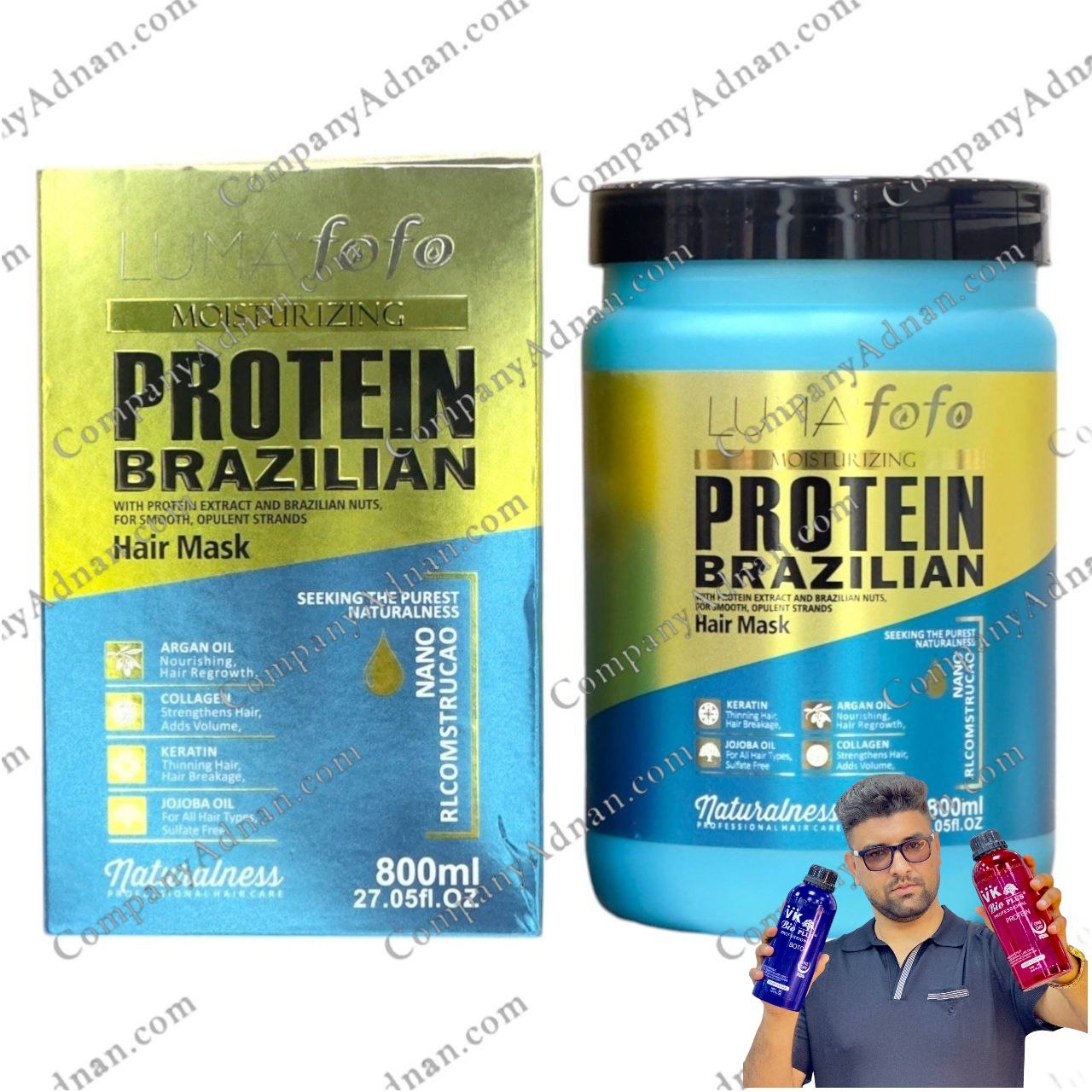 ماسک مو پروتئین برزیلی اورجینال Luma Fofo ا Hair Mask Protein Brazilian Luma Fofo 800 ml