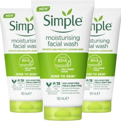 ژل شستشوی مرطوب کننده صورت سیمپل سری کایند تو اسکین حجم 150ML
