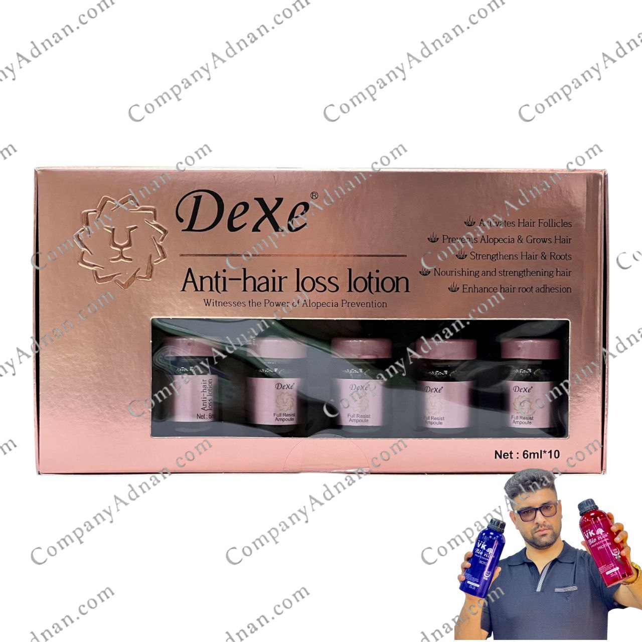ویال ضد ریزش مو و تقویت رشد مو Dexe