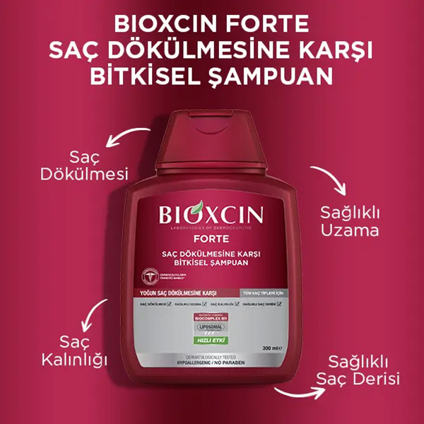 شامپو ضد ریزش انواع مو فورت بیوکسین Bioxcin Forte Herbal Shampoo 300Ml