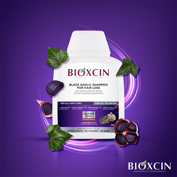 شامپو ضد ریزش سیر سیاه بیوکسین Bioxcin Black Garlic Shampoo 300Ml